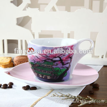 Napoli Gift Collection 100CC Hyper White Porcelain Cup and Saucer Purple of Tokyo